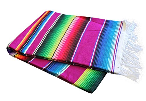 Del Mex Mexican Serape Blanket (X-Small, Electric Purple)