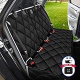 Dog Seat Cover for Back Seat - 100% Waterproof,Nonslip Bench Seat Cover Compatible for Middle Seat Belt and Armrest| Strong & Durable, Multiuse,Fits All Cars | BONUS Gifts Pack Bag,Dog Leash, Buckle 