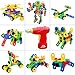 JOYIN 163 Pcs Educational Construction Engineering Building Block Creative Game Engineering Educational STEM Toy Learning Set with Electric Drill and Storage Box