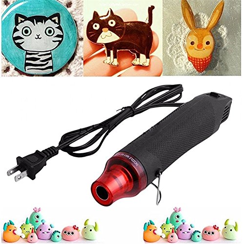 YOUNGFLY Electric Hot Air Tool Heat DIY Tools Heating stereotypes For Mud Toys/Rubber Stamp/Shrinkable Film US Plug Black 110V 300W - Thumbnail 2