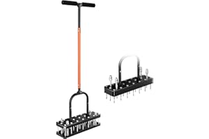 YIYOUPENG Pro Lawn Aerator Tool – Grass & Yard Aerator, 21 Iron Spikes, Ergonomic & Efficient Automatic Reset, Improves Lawn Health
