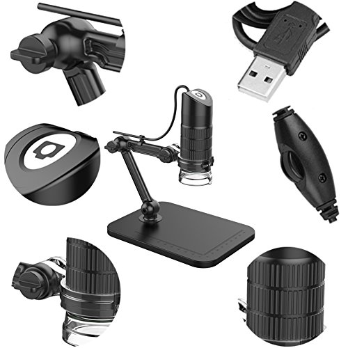 Yoport USB Digital Microscope - 20 X-800 X Magnifier Video Camera, 8 LED Illumination With Adjustable Intensity Control, Compatible With Android, Windows.