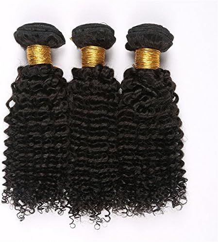 Virgin Hair Factory 7A Grade 100% Braizilian Virgin Human Hair Weft 10"-30" Deep Curly 3 Bundles Total 300 Gram Natural Black 10" 12" 14"