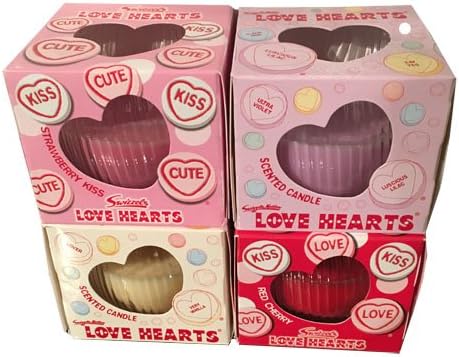 ** Set of 4 Candles ** Swizzels Love Hearts Scented Candle - Valentines Gift