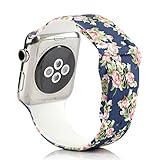 Bemorcabo Replacement Bands for Apple Watch, Smart Watch Bracelet Strap, Silicone Sport Style Wristband, for iWatch 38mm or 42mm Both Series 1 and Series 2