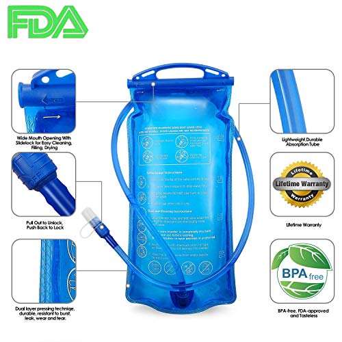 image for S.K.L SKL Hydration Pack Water Backpack with Water Bladder 2L BPA Free