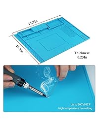 Alfombrilla de soldadura de silicona con aislamiento antiestático, kit de herramientas de reparación, resistente al calor, estación de soldadura magnética para soldar BGA, reparación de relojes de teléfono de 932.0 °F, bulo