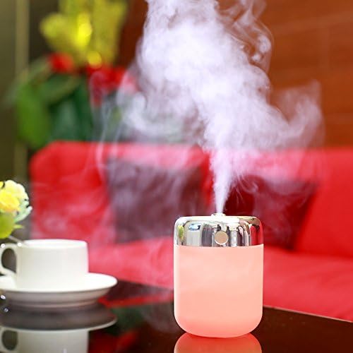Small Fish 7 Color LED Night Light Humidifier,Aromatherapy Essential Oil Diffuser USB Operation Featuring and Automatic Shut-off, Multi use for Bed-Room, Car and Office(four color)