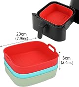 Zaid 4PCS Silicone Air Fryer Liners 7.8" Non-Stick Food Grade Accessories view 3