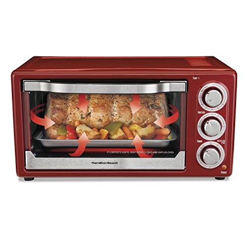 Hamilton-Beach 31514C 6 Slice Capacity Convection Toaster Oven, Red