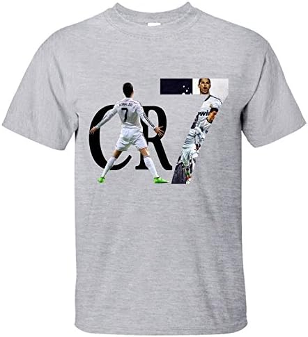 CONOC Men's 2015 CR7 Cristiano Ronaldo Real Madrid UEFA T Shirt grey M