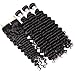 3 Bundles Brazilian Deep Wave Human Hair With Closure Unprocessed Virgin Hair Extesion Deep Curly Remy Hair With Lace Closure Middle Part Natural Color (20 22 24+18 Lace Closure)