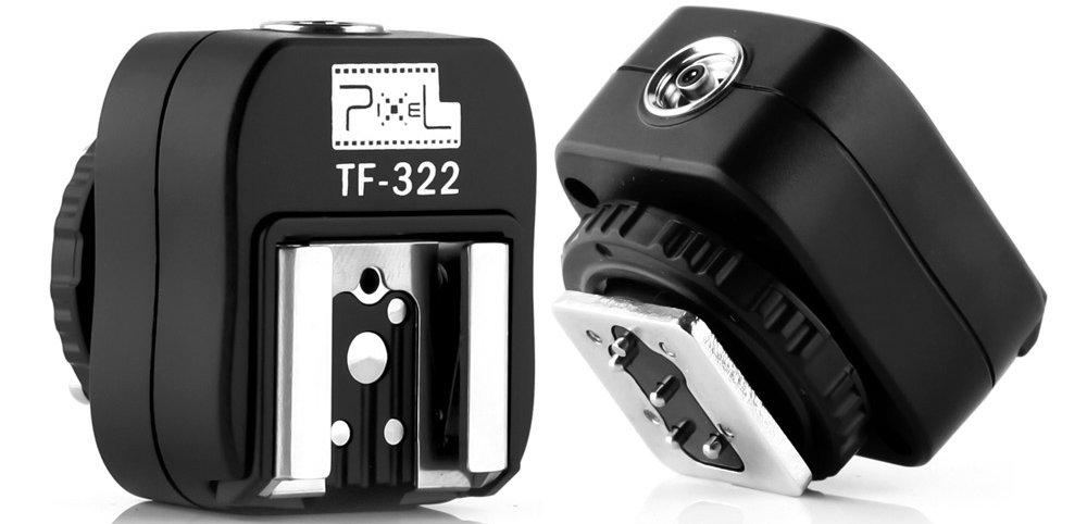 Pixel TF-322 Flash Hot Shoe Sync Adapter with Extra PC Sync Port Dedicated for NK DSLR & Flashgun