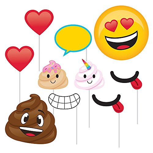 Creative Converting, ENHANCED Poop Emoji Design Photo Booth Props, One Size, Multicolor