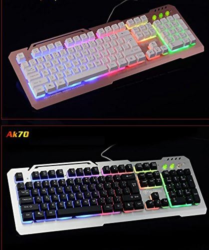HaiZhi AK70 Backlit Competitive Game Keyboard USB Cable Desktop Computer Keyboard Black (Silver)
