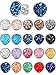 20 Pairs Round Stud Earrings Stainless Steel Druzy Studs Earrings Set Anti-sensitive Fits Women Girls (10) primary