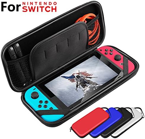 Switch Carrying Case for Nintendo Switch Bag Console & Accessories Compatible Protective Hard Shell Travel Carrying Case Cover Pouch Box Black with Game Card Slots