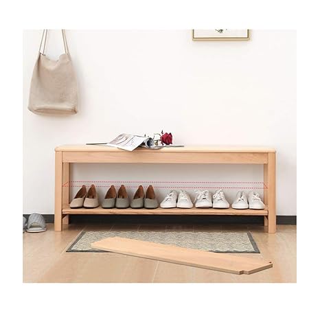 Amazon Com Star Life Double Solid Wood Shoe Bench Rack Storage