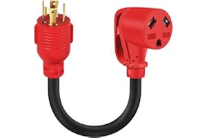 ABEDEN 4 Prong to 30 Amp RV Generator Adapter Cord with Grip Handle,L14-30P Twist Lock Male to TT-30R Female,1FT 10AWG Heavy Duty STW for Generator to RV Trailer Camper