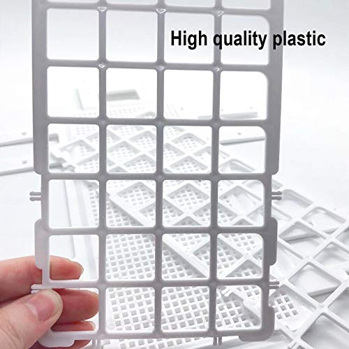 Luckkyme Plastic Test Tube Rack 2 Pack White 40 Holes Lab Test Tube Rack Holder for 21mm and Below The Test Tubes, Detachable, White - Thumbnail 2