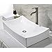 Ufaucet Modern Above Counter White Ceramic Bathroom Vessel Sink, Without Pop-up Drain
