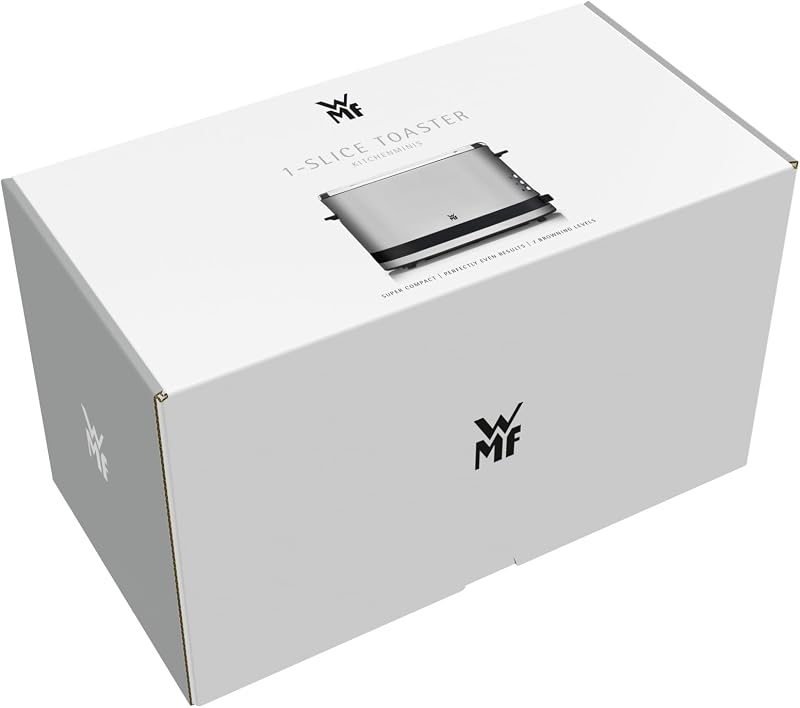 Küchenminis 1-Scheiben Toaster Langschlitz XXl-Toast, Mini Toaster mit Brötchenaufsatz 7 Bräunungsstufen Überhitzungsschutz 600W Edelstahl matt