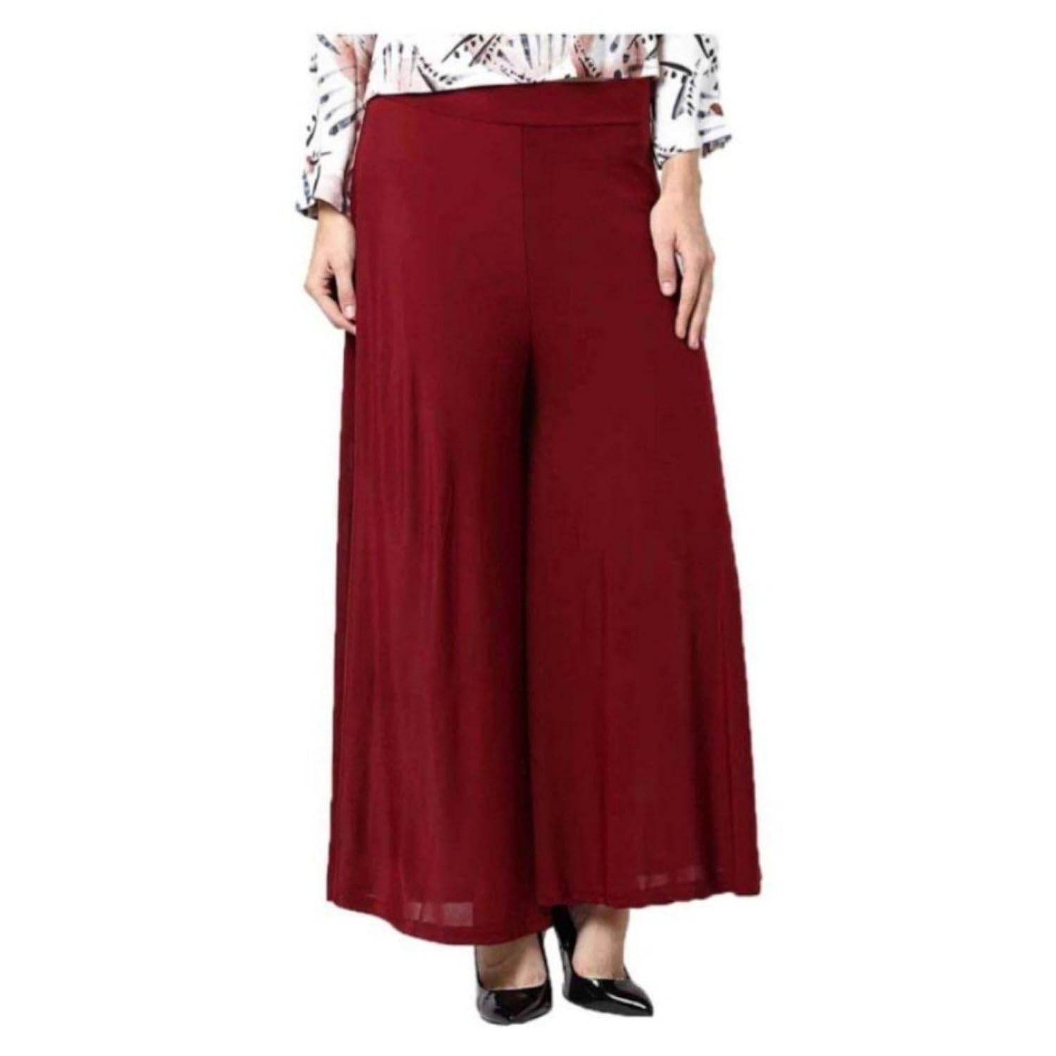 fashion guru trading maroon viscose palazzo for women & girl