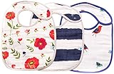 Little Unicorn Cotton Classic Bib 3 Pack - Summer Poppy