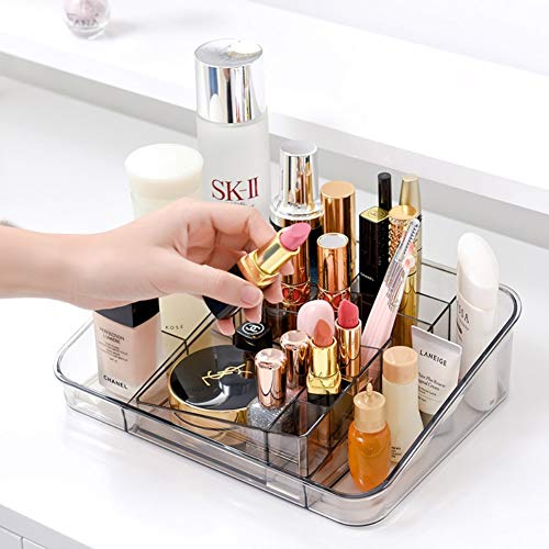 2 Pack Clear Makeup Organizer Lipstick Organizer Great for Bathroom Vanity Counter Tops, Dressing Tables, Cosmetic Stations