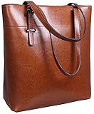 Iswee Fashion Leather Handbags for Women Shoulder Bags Tote Designer Purses for Ladies (Brown)