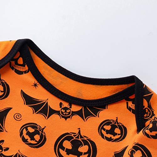 Beyonds Halloween Pumpkin Romper Dress Hairband Shoes Stocking Set, Cosplay Costumes for Toddler Kid Baby Boy Girl, Halloween Decor Party Decorations Costume Clothes - Thumbnail 2