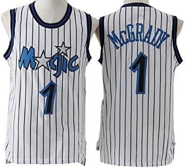 Tracy McGrady #1 Orlando Magic Jersey Mens Stripe Basketball Jerseys M White L