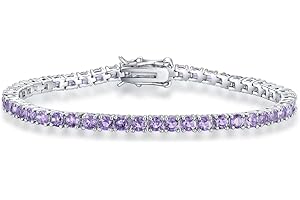 QUEENMOMENT Birthstone Tennis Bracelets for Women,3mm Cubic Zirconia Classic Tennis Bracelets Size 6.5-7.5 Inch Birthday Gifts Jewelry for Mother Wife Grandmother