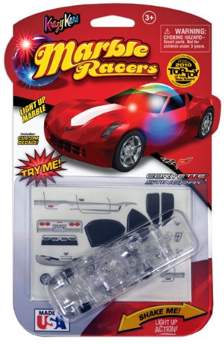 Skullduggery Krazy Kars Marble Racers, Light Up Stingray Corvette Tube Pack