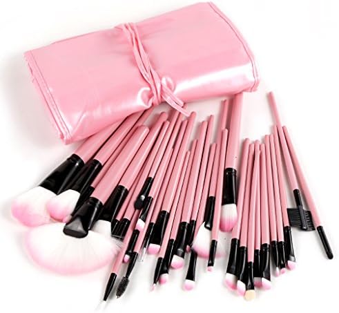 Rosabeauty 32 Professional Make up Brushes Set Cosmetic Brushes Makeup Kit For Eye Shadow, Blush, Concealer With Case (Pink)
