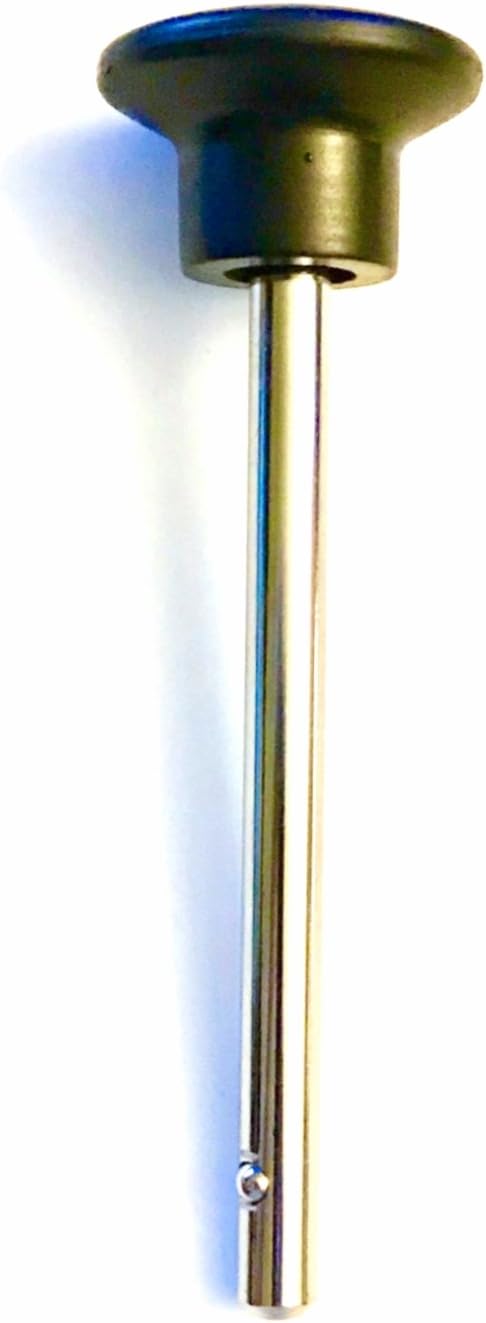 SB Distribution Ltd Pin, Tensile- (3/8" Dia - Locking Space 4-1/4") Universal Weight Stack Locking Pin SELECTOR KEY w/New Black Knob | Detent Cotterless Chrome Plated Steel Shaft HITCH PINS | by SBD