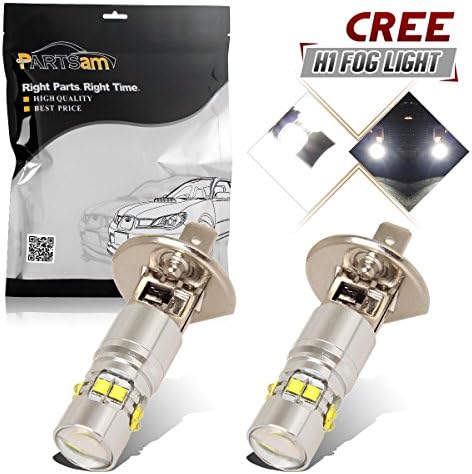 Partsam H1 LED Fog Light Bulbs -10-Cree-XBD White 50W High Power 6000K Xenon White @ 900Lm per bulb - Plug-n-Play (Pack of 2)
