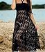 Moxeay® Women Bikini Swimwear Cover up Mesh Hollow Out Lace Crochet Dress (One Size, Black)