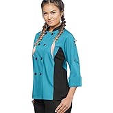 UA CHEF Women's Chef Coat - Lightweight, Mesh, 3/4 Sleeve
