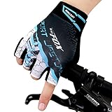 Batfox Mountain Road Bike Cycling Gloves Gel Padded,Silicone Gripper, Comfortable Wear Resistant Leather Palm,High Elastic Breathable Fabric