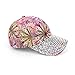 Rhinestone Bling Embellished Pink Flower Baseball Cap