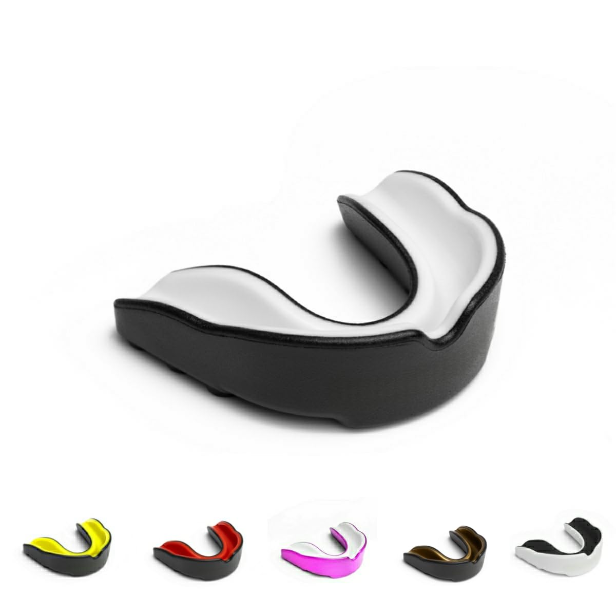 ARSTORMS Sports Mouth Guard Adults and Junior Gum Shield with case Mouth Guard for Jaw Protection in Contact Sports Boxing MMA Rugby Football Hockey Martial Arts (Junior Below 11 Years, Black/White)