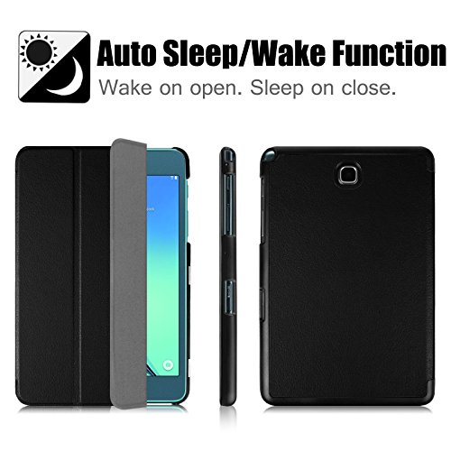Fintie Samsung Galaxy Tab A 8.0 Case - Ultra Slim Lightweight Smart Shell Stand Cover with Auto Sleep/Wake Feature for Tab A 8.0 Inch Tablet, Black