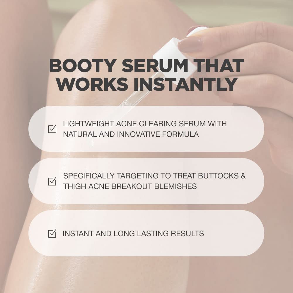 Butt Acne & Ingrown Hair Treatment Serum | AHA & BHA Butt Acne and Ingrown Hair Treatment For Bikini Area | Get rid of Butt Acne, Ingrown Hair, Back Acne, Strawberry Legs, KP and Razor Bump | After Waxing Skin Care | Glycolic and Salicylic Acid Body Serum For Ingrown Hair, Butt and Back Acne Treatment Strawberry Legs | Ingrown Hair Cyst Treatment Formula for All Skin Type | Formulated with Centell