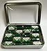Miniature Tabasco Gift Tin. Ten 1/8 Ounce Mini Bottles of Hard to Find Green Jalapeno Tabasco Pepper Sauce in a Hinged Tin with a Clear See Through Top.