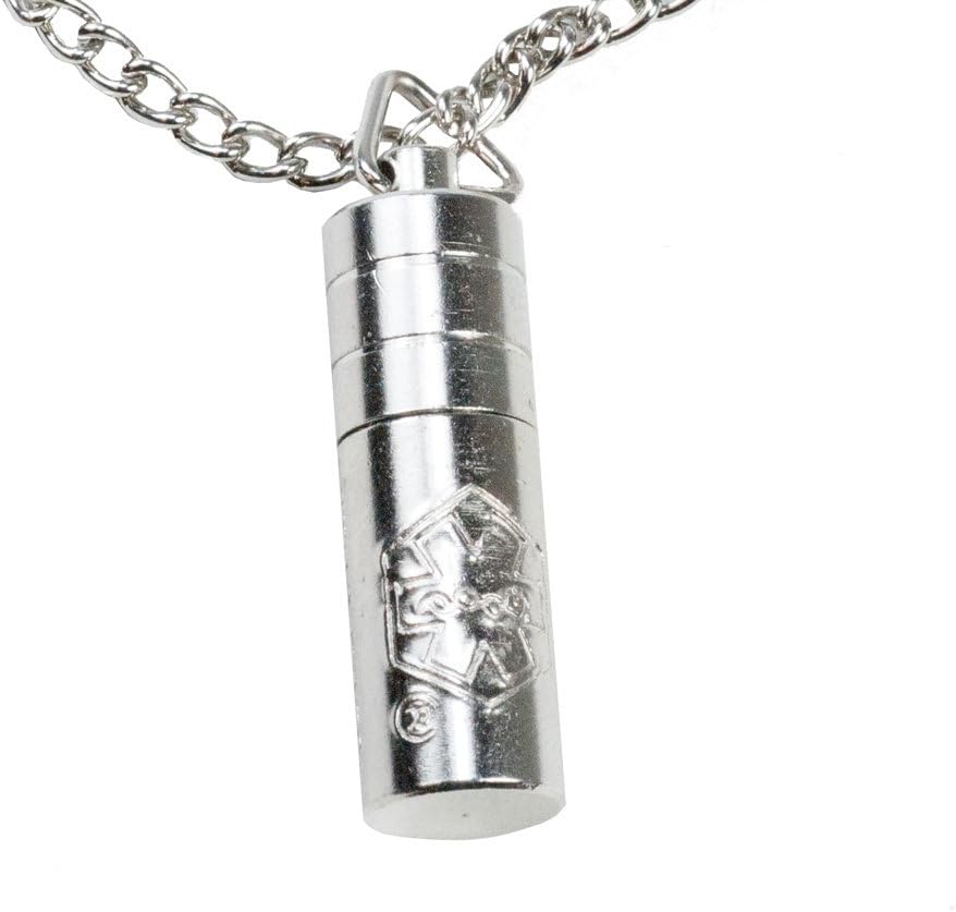 Silver-Plated Brass Pill Fob with Necklace