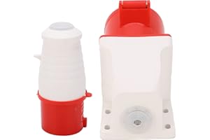 4 Pin Power Plug 32A 3 Phase Industrial Connector Socket Set Waterproof Surface Mounted for Industry Chemical Plant ABS Brass