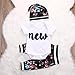 Cute Infant Baby Girl Clothing Set Tops Bodysuits Short Sleeve Pants Flower Hat 3pcs Baby Girls Clothes Outfits Set (12-18 Months, New Style)