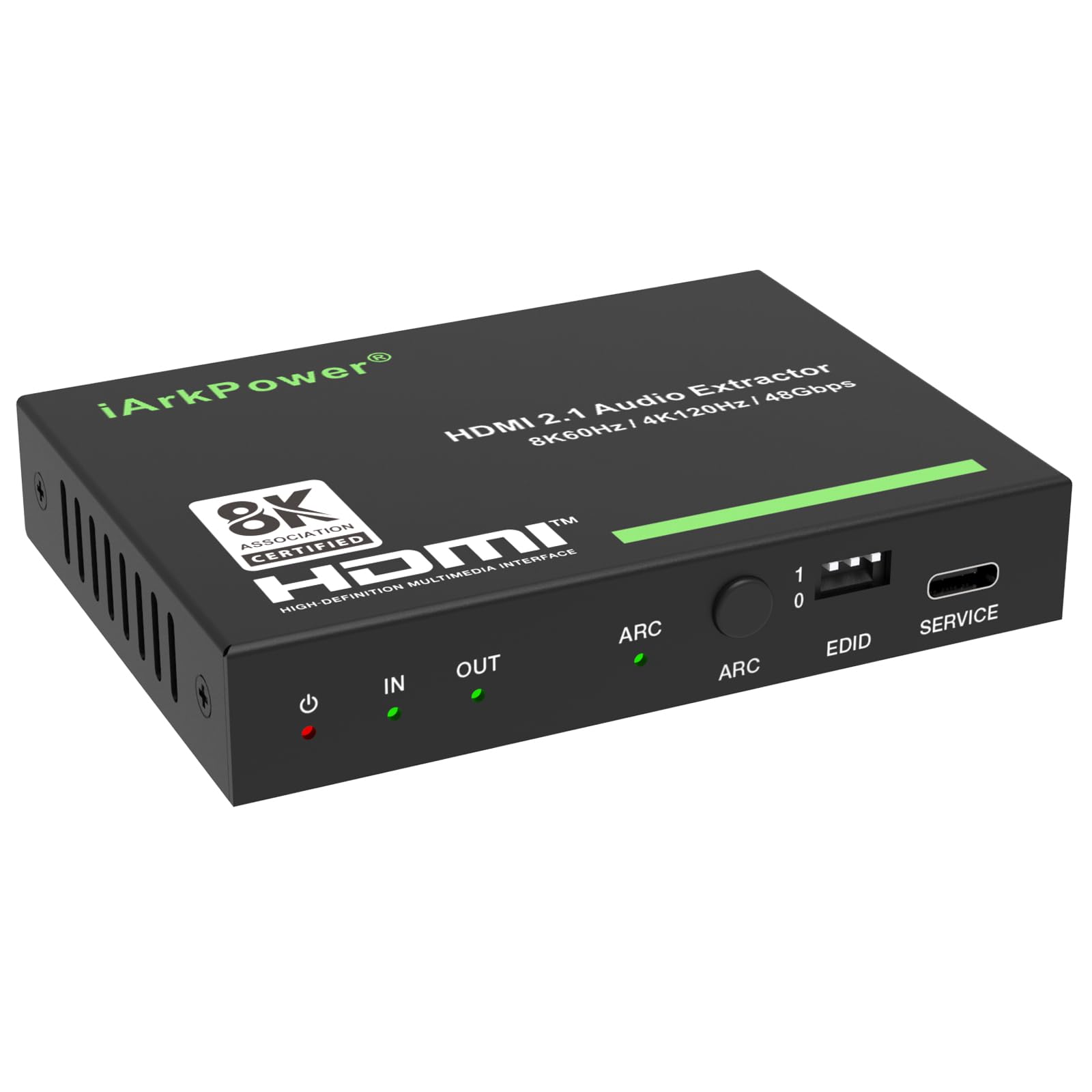 Photo 1 of iArkPower HDMI 2.1 Audio Extractor 4K120Hz HDMI to Optical + 3.5mm Analog Audio Splitter Support Dolby Vision, Dolby Atmos, HDR10+, HDCP 2.3, CEC, ARC