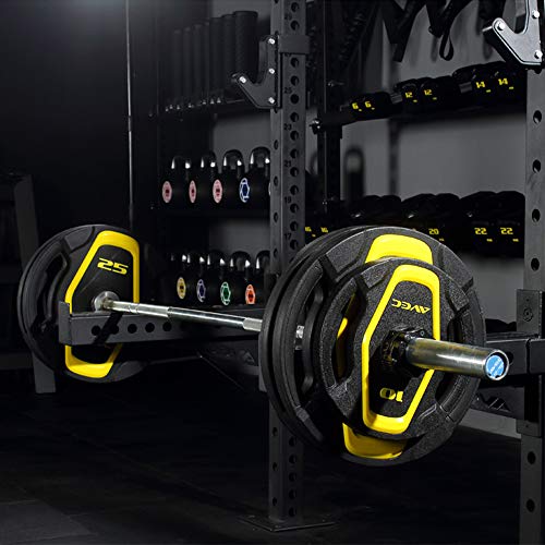 Bumper-Weight-Plates-for-Olympic-Competition-Barbell-with-Steel-Hub-1-Pair-Compatible-with-2-Inch-Bars-for-Free-Weight-Strength-Training